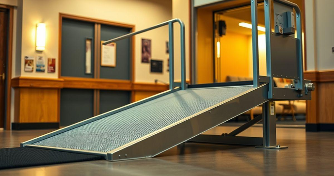 Rampa elevatória hidráulica como solução eficiente para acessibilidade